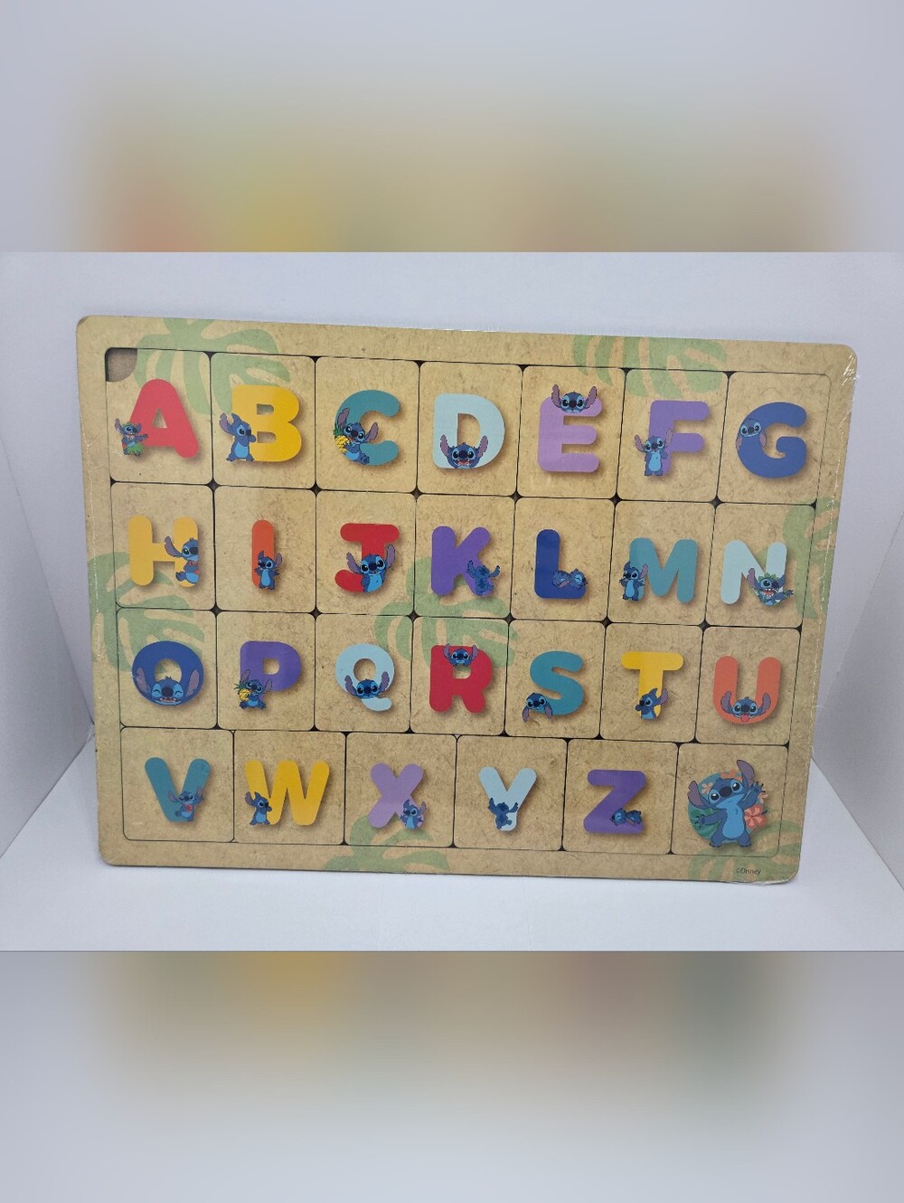New Disney Stitch Wooden Alphabet Puzzle - Colorful Letters